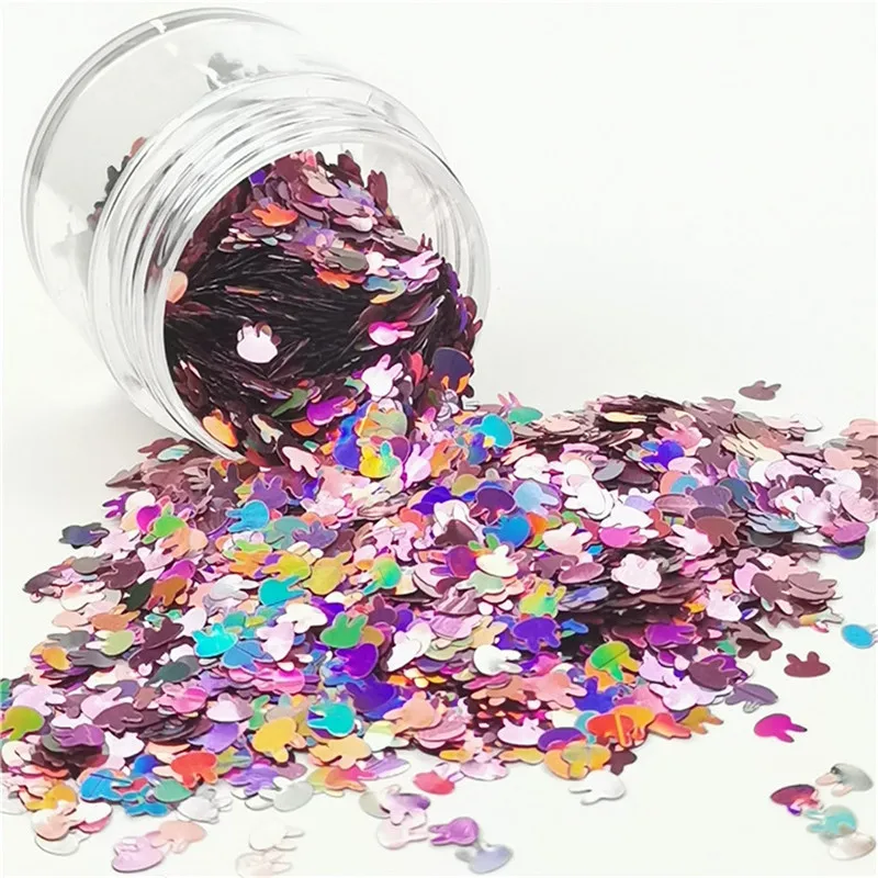 Ультратонкие Блестящие Блестки в форме кролика 4 мм блестки для ногтей искусства