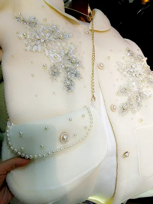 Осенне-зимняя Великолепная Классическая Модная Меховая куртка с бисером и