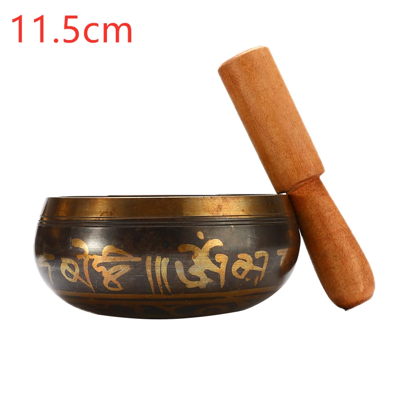 Diameter 11.5cm 8,5-17,5 см тибетская Поющая чаша буддизм Медитация колокольчик ручная чеканка буддизм, латунь чаша Йога Чакра Исцеление духовный подарок - Цвет: Diameter 11.5cm