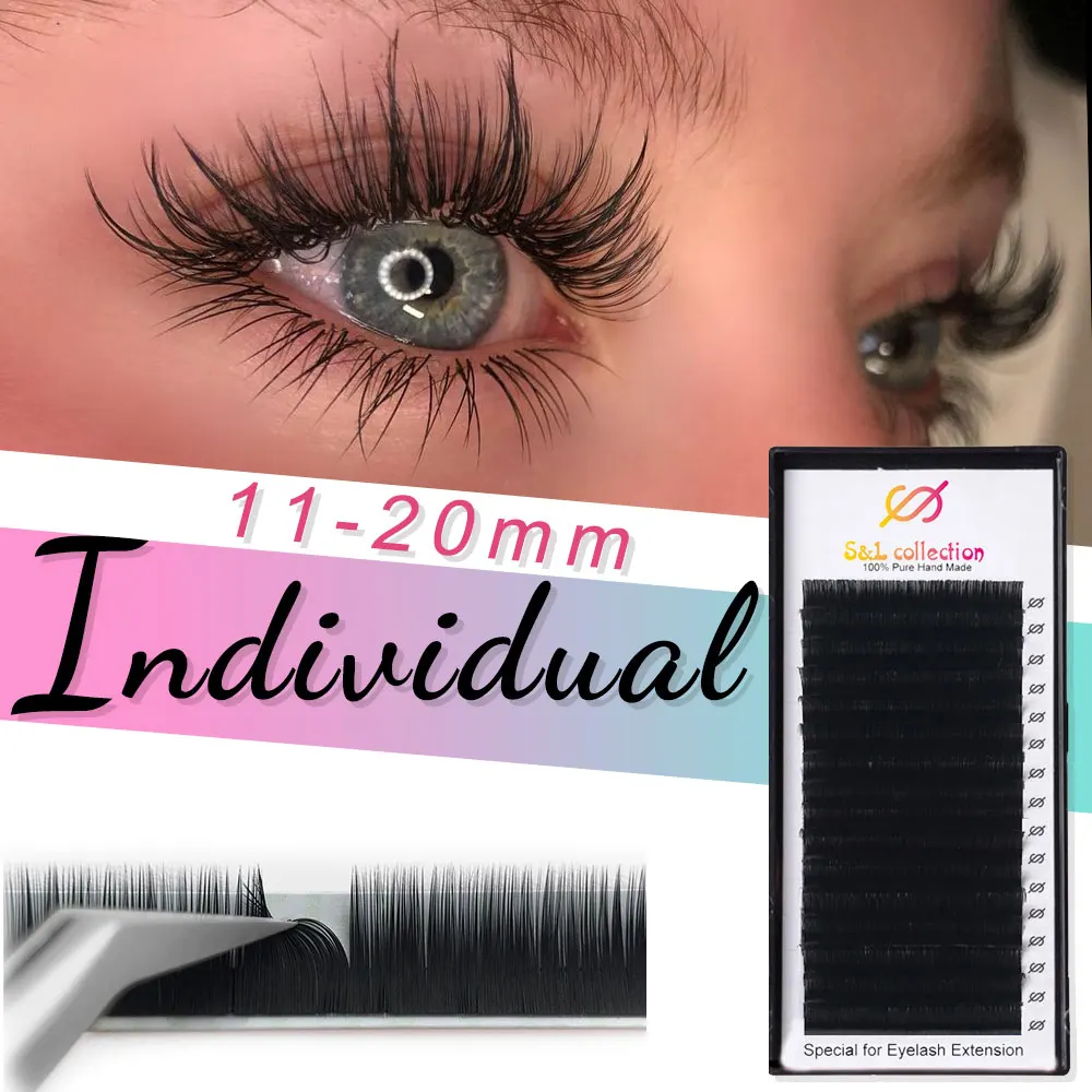 

16rows/case CC/DD/U CURL Eyelash Extension Makeup Mink Eyelashes Individual Eyelash Natural Soft Lashes makeup tools in bulk