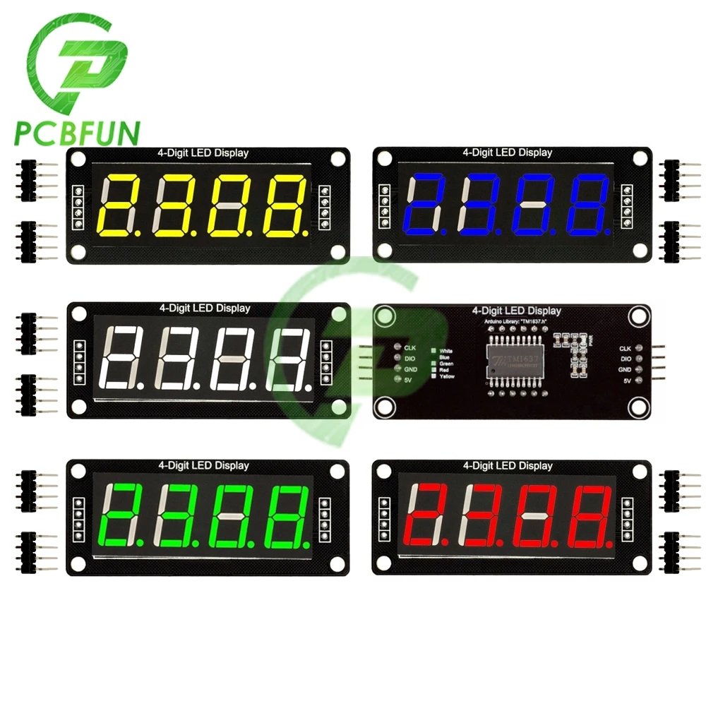 Цифровая Светодиодная трубка TM1637 4-разрядный 7-сегментный модуль IC дисплея с