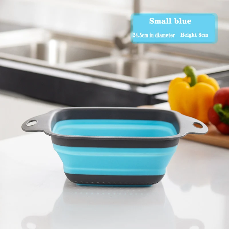 

Foldable Drain Basket Colander Fruit Vegetable Washing Basket Strainer Silicone Colander Collapsible Drainer Home Kitchen Tool 8