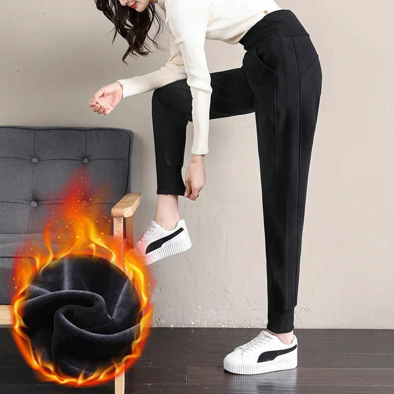Джоггеры PELEDRESS женские толстые теплые зимние спортивные брюки с высокой талией