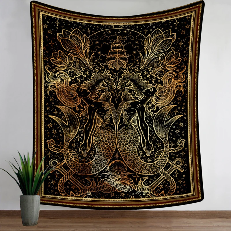 Гобелен с богемным принтом настенный из полиэстера для гостиной спальни в