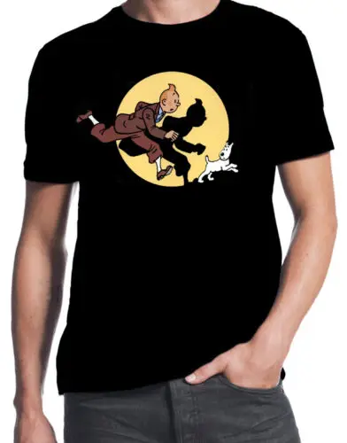 Tintin и Снежный Логотип Классический ретро Приключения смешной комиксов черная