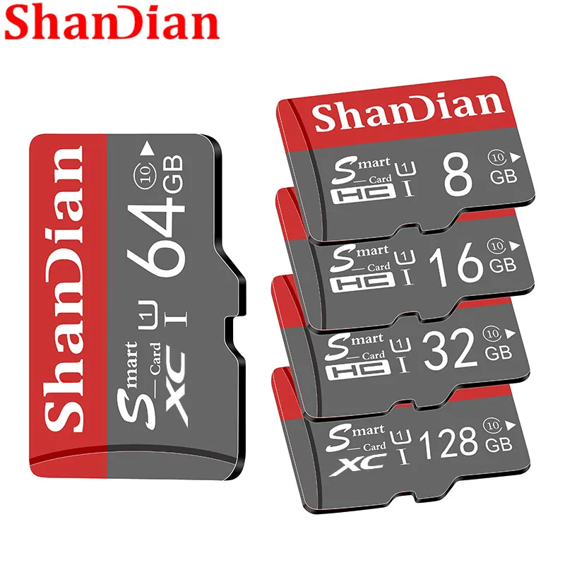 SHANDIAN микро sd 128 Гб 64 ГБ 32 оперативной памяти 16 встроенной 98 МБ/с. TF usb флэш карта мicro