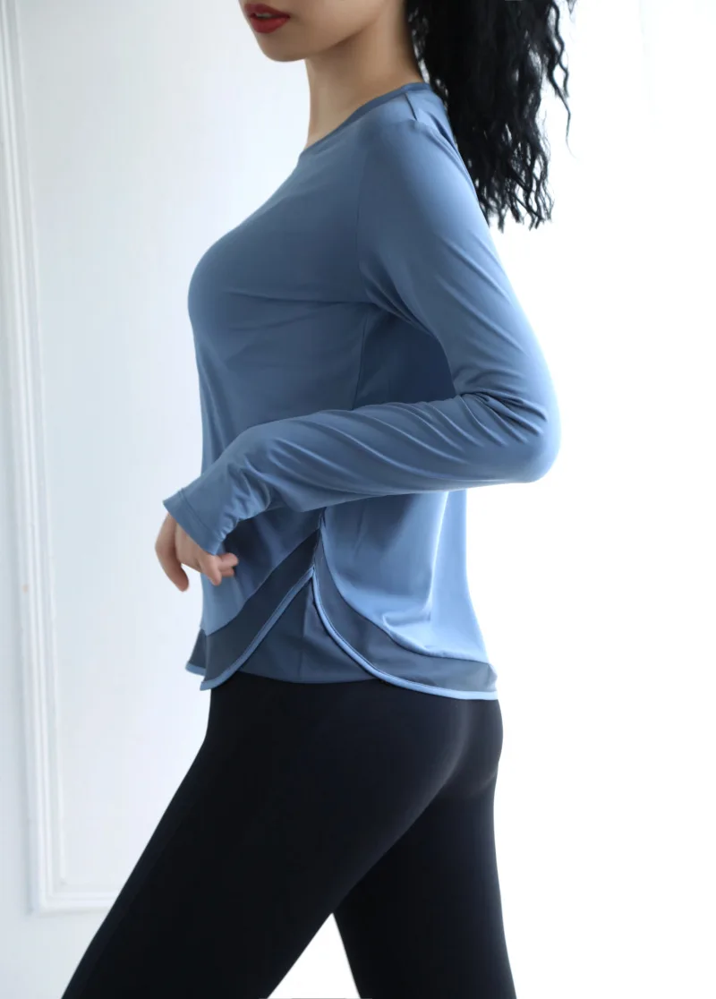 Женские топы Спортивные Свободные Джерси Mujer Dri Fit, тренировочные рубашки с круглым вырезом и длинным рукавом для занятий йогой, женская футболка для тренировок