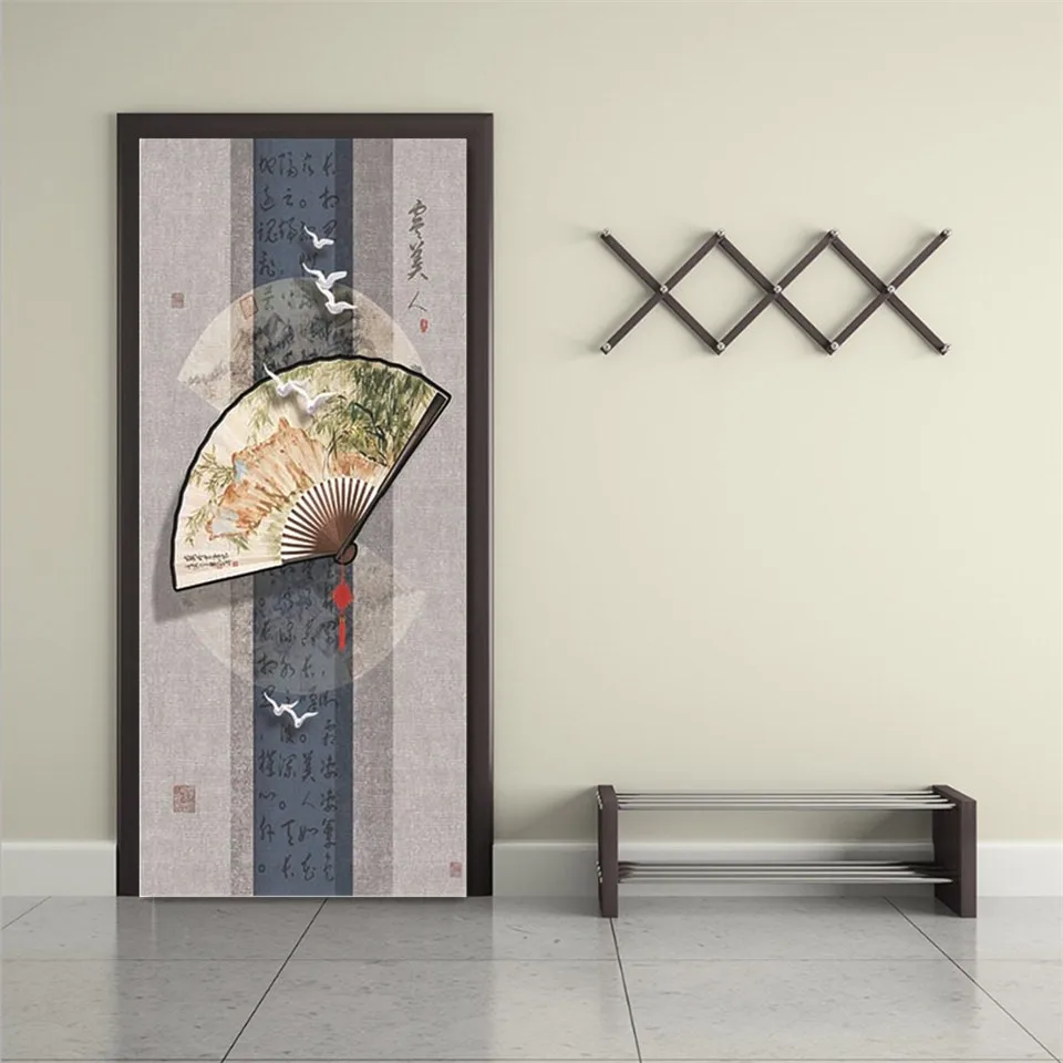 2 шт./компл. самоклеящиеся Водонепроницаемый двери наклейки в китайском Стиль