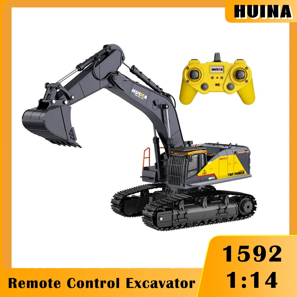 

HUINA 1592 1:14 Rc Car Control remote Excavator 2.4G Radio Controlled Car Caterpillar Tractor Model Engineering Construction Toy