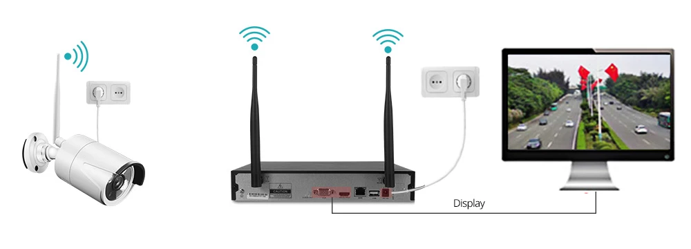 Wheezan камера видеонаблюдения с WiFi безопасности Системы комплект 4CH 1080 P NVR жесткий диск на 1 ТБ 720 P Беспроводной Камера домашняя камера видеонаблюдения, наружная ip-камера комплект