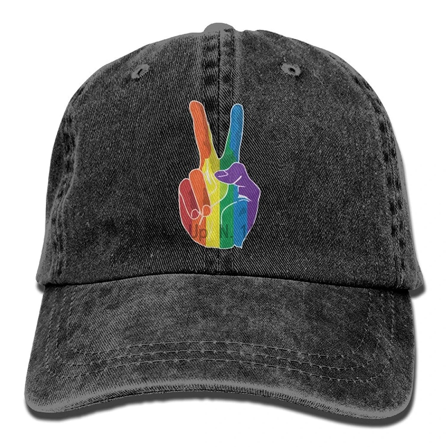 

Sign Of Peace Rainbow Hand Mens&womens Vintage Sandwich Hat Baseball Cap
