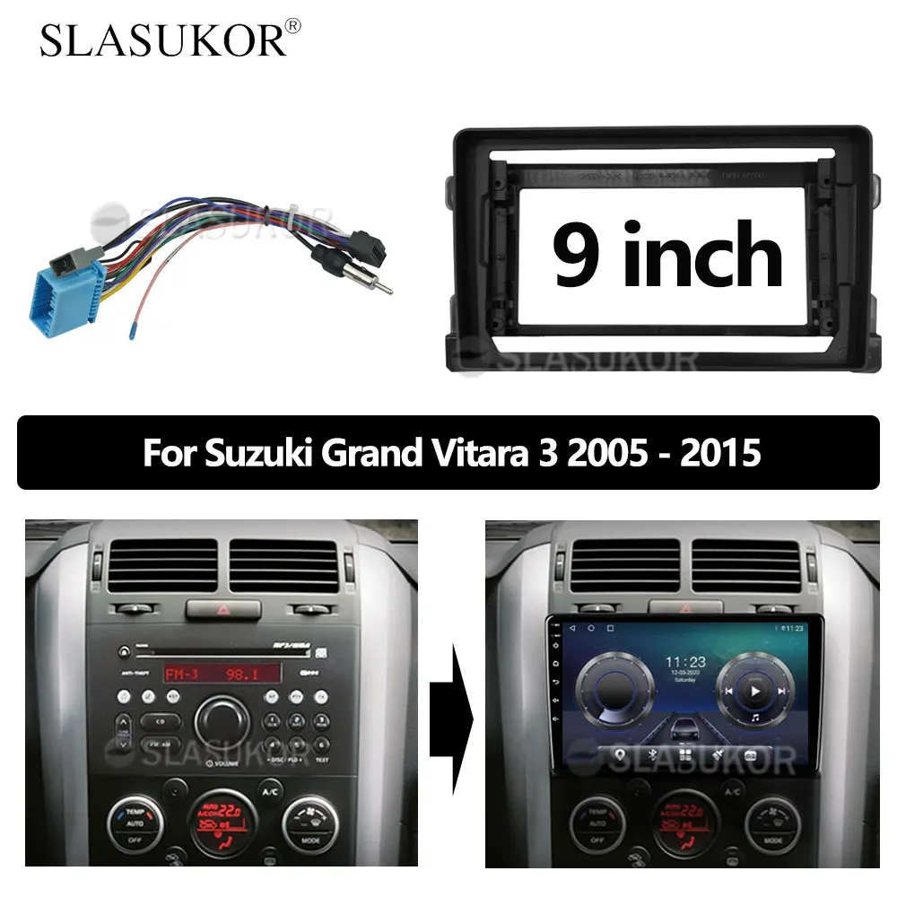 9-дюймовый 2 DIN Android автомобильный для Suzuki Grand Vitara 3 2005 2006 2007 2008 2009 2010 2011 2012 - 2015 рамка