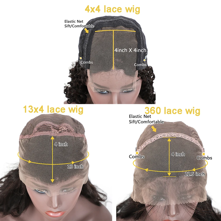 Глубокая волна волос парик человеческих 10 28 дюймов бразильские 13x4 бесклеевой