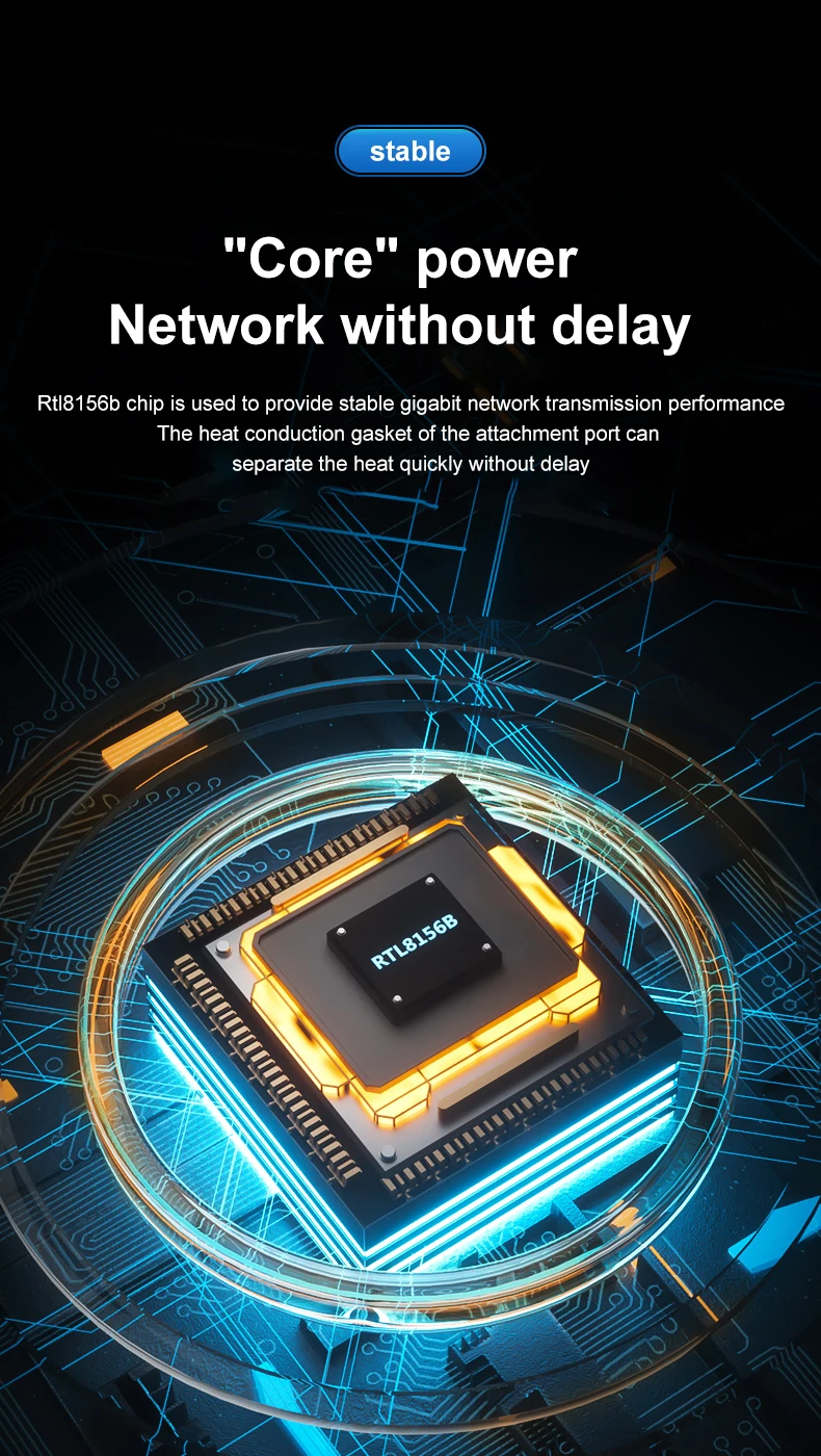 Wired 2500M USB C 2.5G External Network Card Type-C To