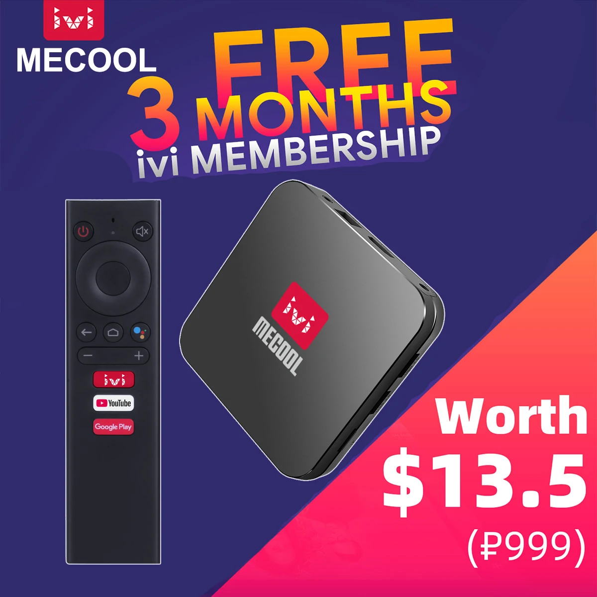 

Smart TV Box Android 10 Mecool X ivi KM9 PRO 2GB 16GB Wifi 4K Premium Media Player Youtube Prime Video Smart S905X2 ATV TVBox
