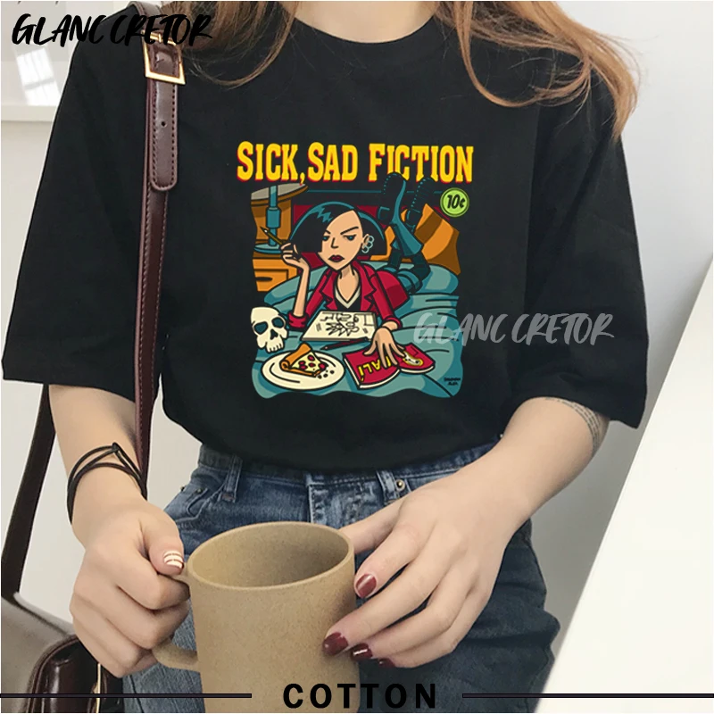 

Harajuku Ulzzang punk oversize T-Shirt Summer Cotton Print vintage Women Short Sleeve Casual kpop Tees tops y2k aesthetic