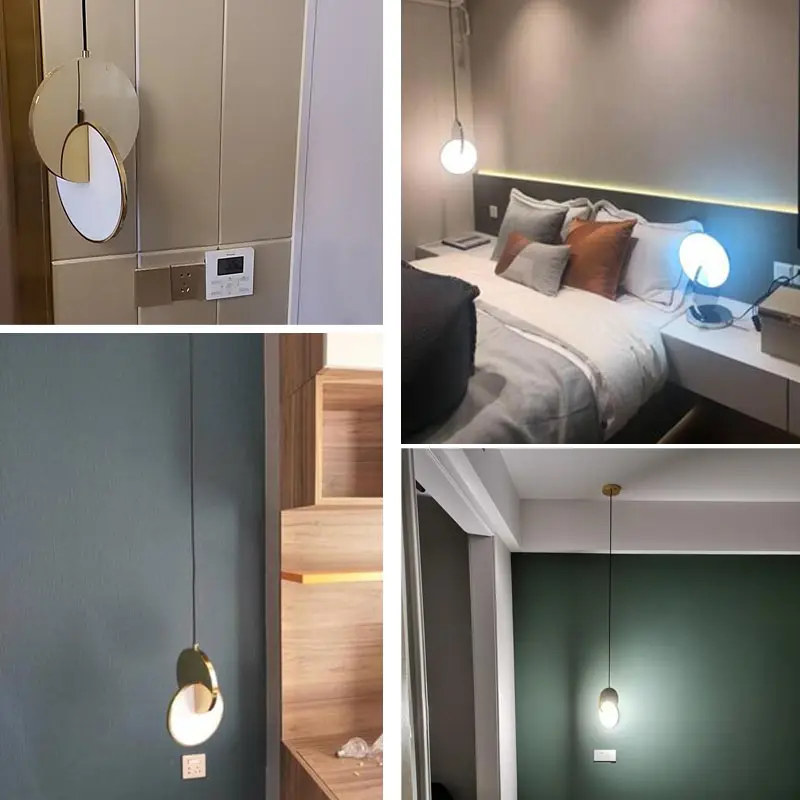 

Nordic Style Led Pendant Light Kitchen Fixture Hanging Bedside Lamp Loft Dining Room Home Decor Suspension Indoor Lighting Gold