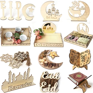 Ид Аль Адха ИД Мубарак Декор ислам ic Деревянные Подвески поднос украшения для Рамадана для дома Ислам Мусульманский Декор Рамадан Мубарак подарок