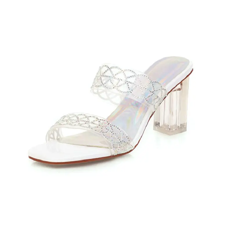 Женские босоножки на квадратном каблуке siremy прозрачные сандалии из ПВХ с