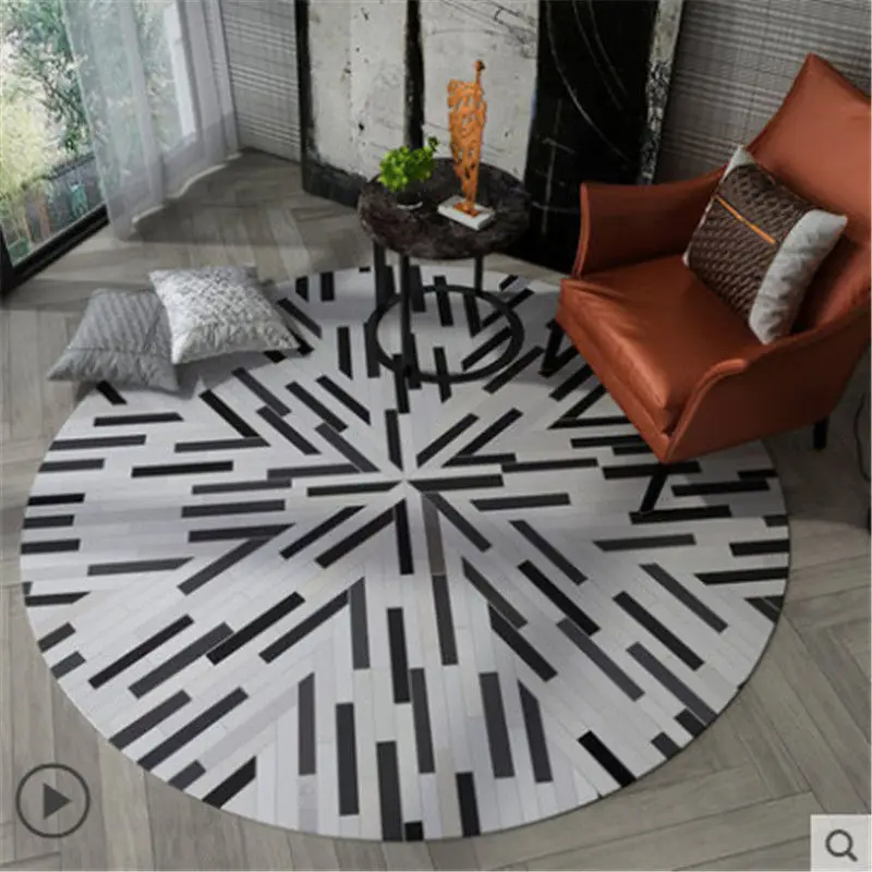 Скандинавский геометрический Коврик Круглый шестигранный современный ковер для