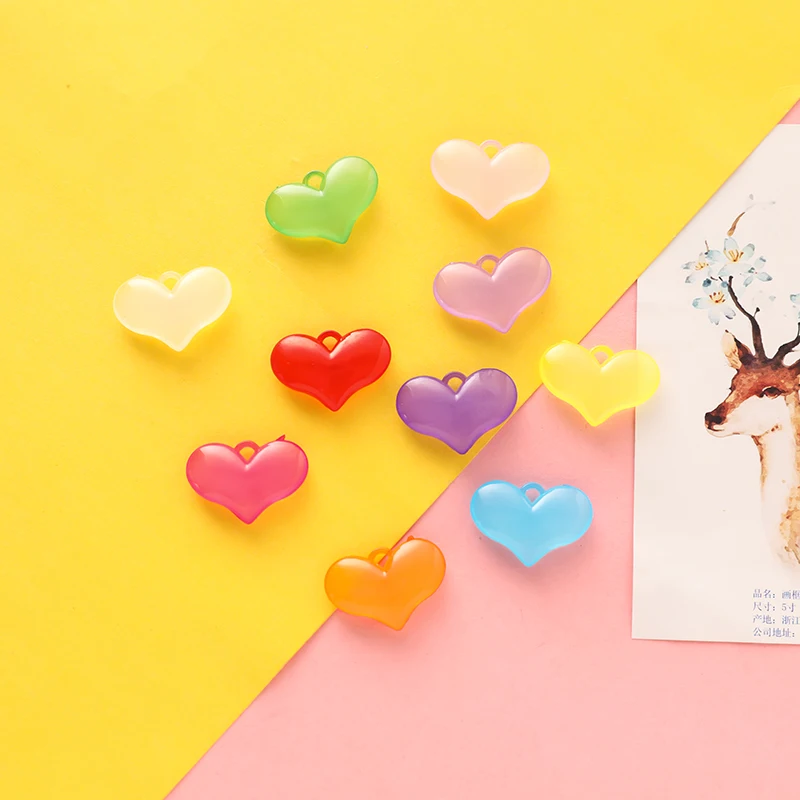 Акриловые подвески в форме сердца для изготовления ювелирных изделий 20 шт. 28*20 мм