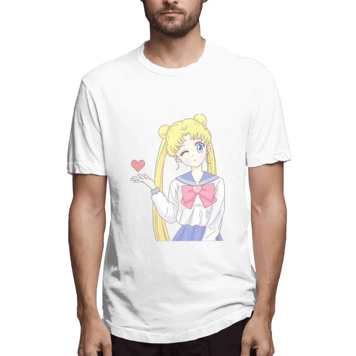 

Usagi Love Sailor Moon Magical Girl anime Aesthetic Top Power Men's T Shirts Vintage Tee Shirt T-Shirt Cotton Gift Clothes