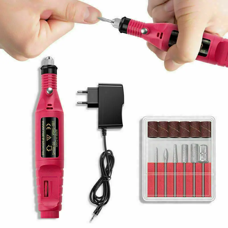 

Electric Manicure Drill Battery Operated For Women Nail Supplies For Proffessional Nail Accessories 1Set Portable Nail Equipment