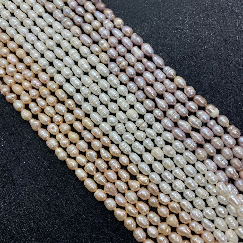 

Natural Freshwater Rice Pearl Making Women's DIY Necklace Bracelet Earrings Charm Jewelry Pearl Bead Pendant Party Gift Jewelry