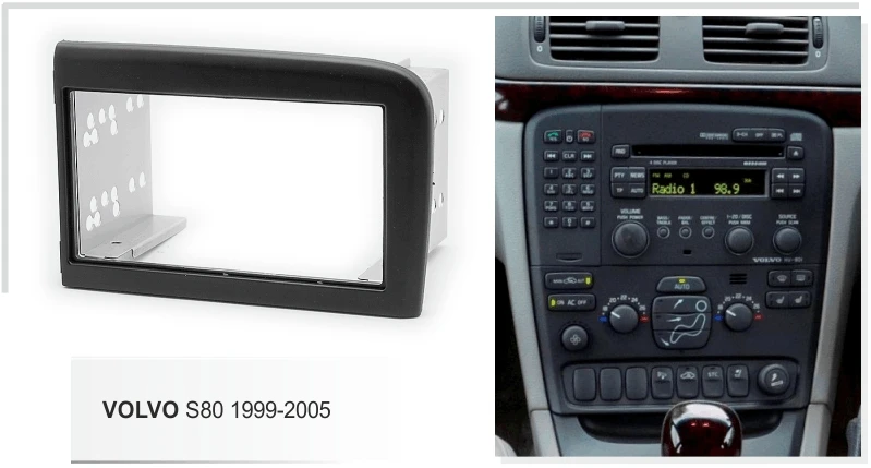 Двойная Din Facia для Volvo S80 1999-2005 Радио DVD стерео CD панель приборная отделка фоторамка