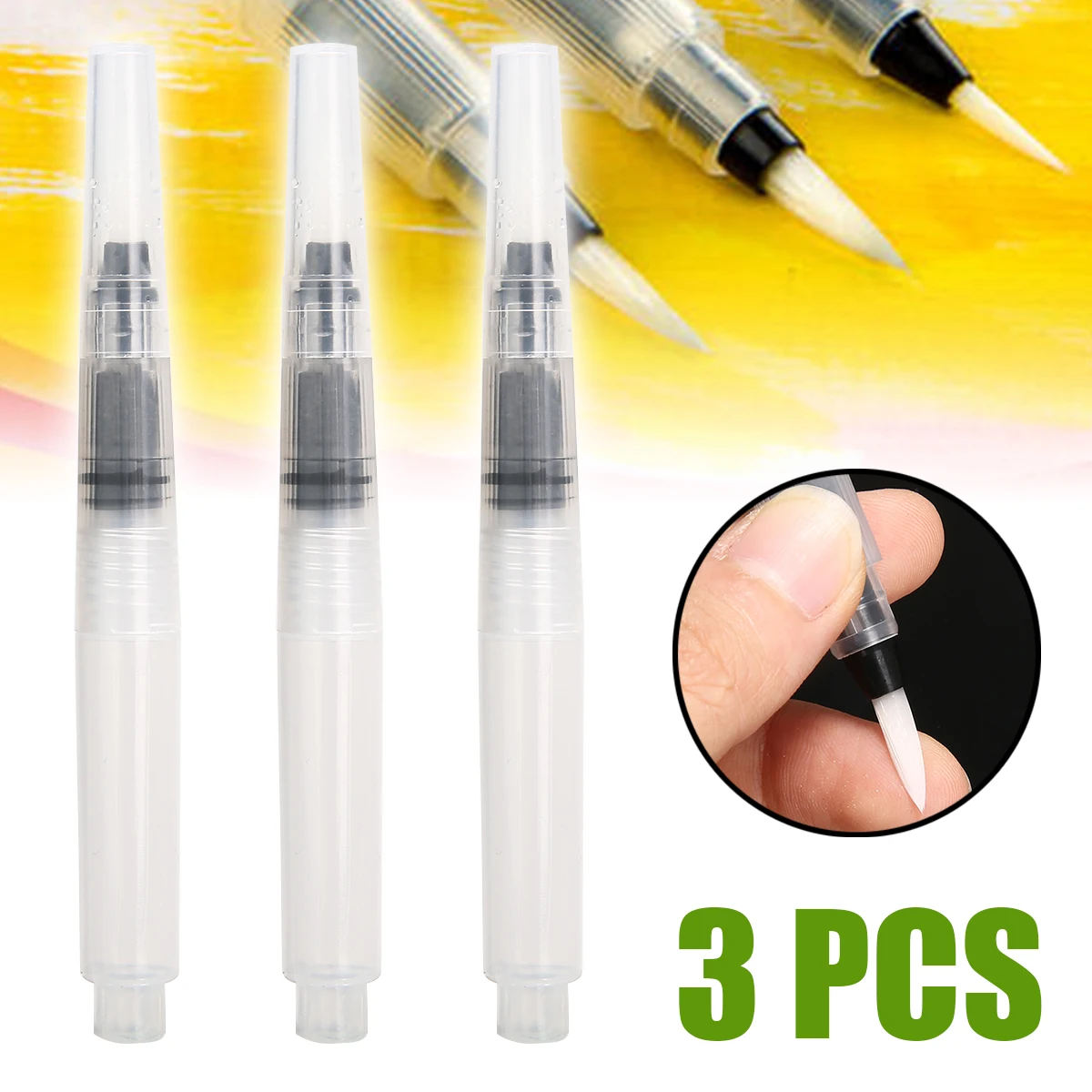 

3pcs 120MM Coloring Water Brush Pen Brush Ink Pen for Dessert Decorating Coloring DIY Cake Pastry Painting Brush Watercolor Tool