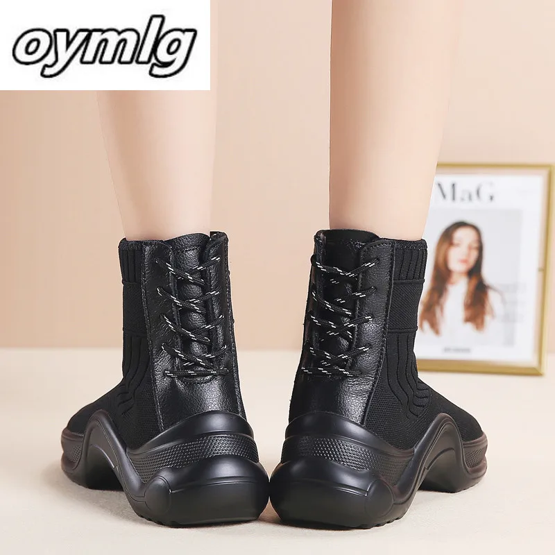 

2020 Autumn Winter Women Boots Comfortable Fashion Ankle Snow Boots Women Winter Keep Warm Lace-up Ladies Sock Boots