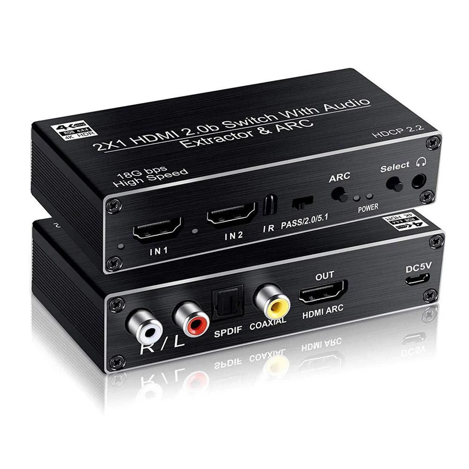 HDMI 2.0b переключатель HDR ARC 2X1 2 0 сплиттер toslink аудио с функция конвертера |