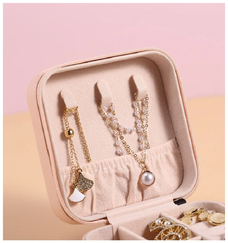 Portable Jewelry Box Fashion Minimalist Jewelry Case Necklace Earrings Ring Organizer Box Jewelry Display Travel Storage Holder