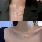 Ожерелье с подвеской в форме сердца и четырехлистного клевера, ожерелье с современным чувством, кристаллы, ювелирные изделия для женщин и девушек