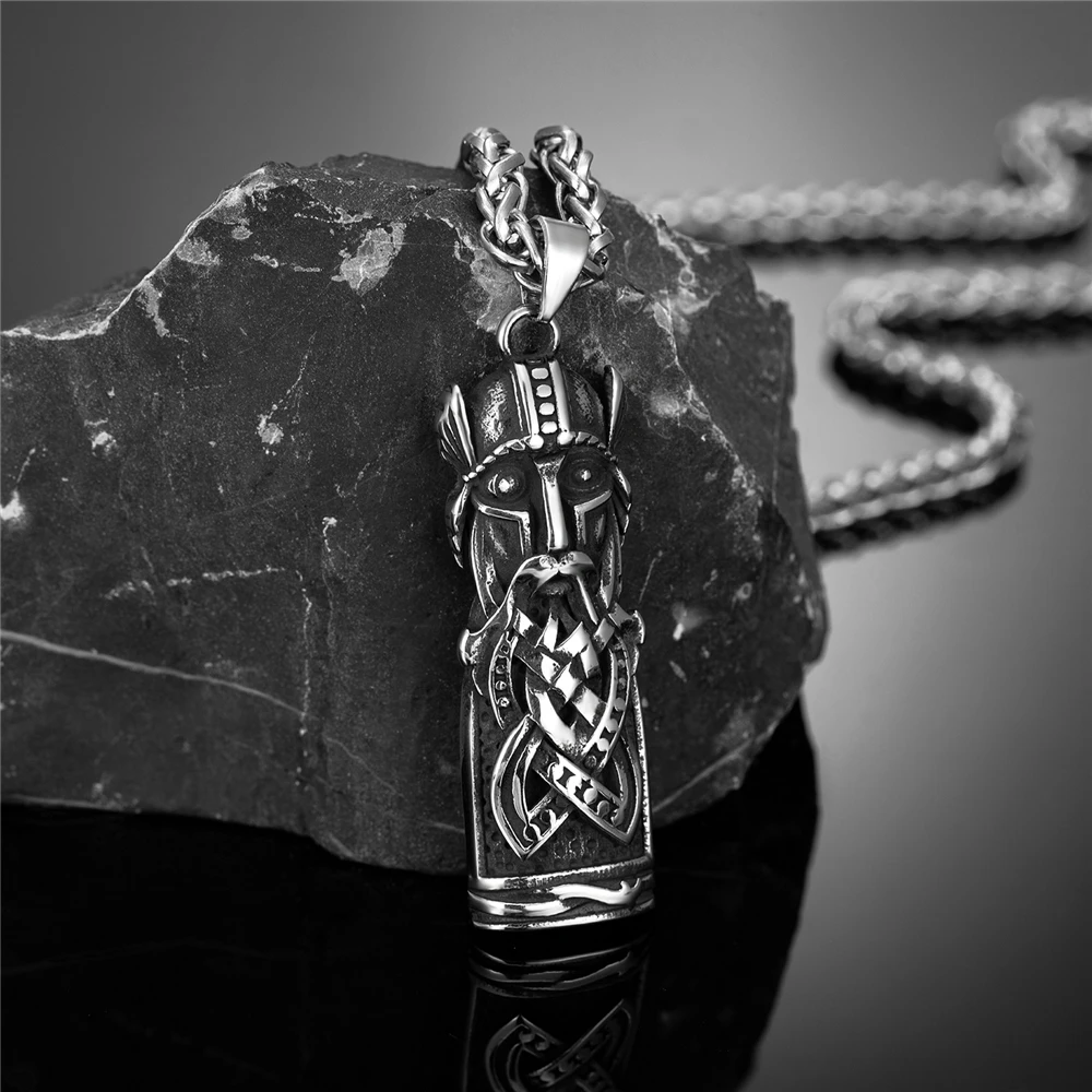 Мужской Амулет из нержавеющей стали Vikings Warrior норвежский кулон шлем с рожками