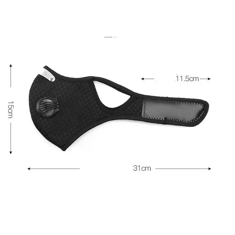 

15pcs Dust-proof PM2.5 Mask Cycling Masks With Filter Half Face Carbon Mountain Bicycle Sport Road Cycling Masks Face Cover