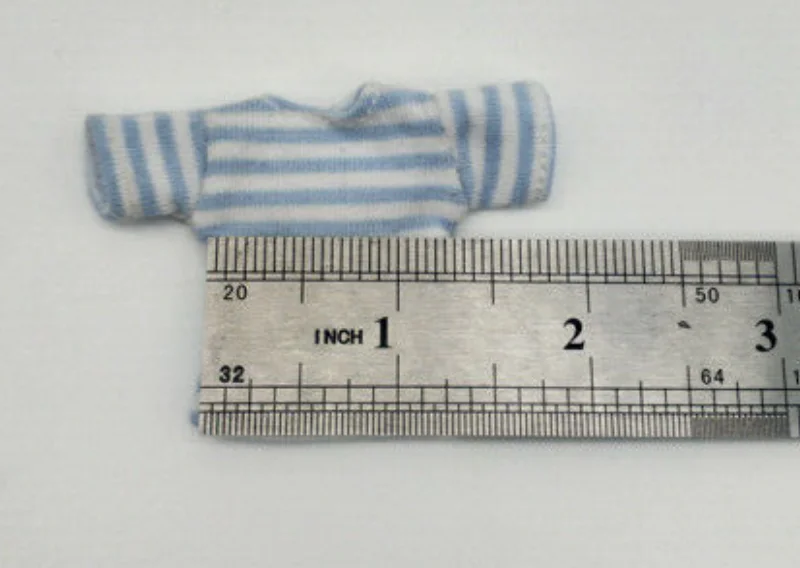 

Cyan 1/12 Scale Striped T-shirt Model for 6" Figure Doll