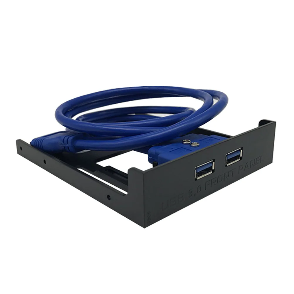 20 Pin Expansion USB 3.0 Adapter Connector Hub High Speed Dual Ports 3.5 Inches Floppy Bay Computer Professional Front Panel ABS images - 6