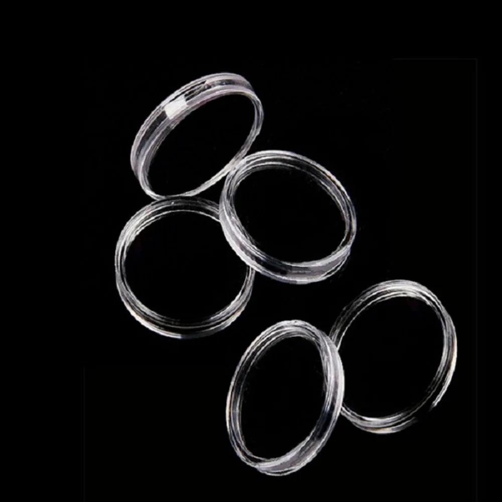 

10Pcs/set Plastic Storage Clear Round Coin Photo Holder 23mm Cases Display Case Coin Collect Boxes