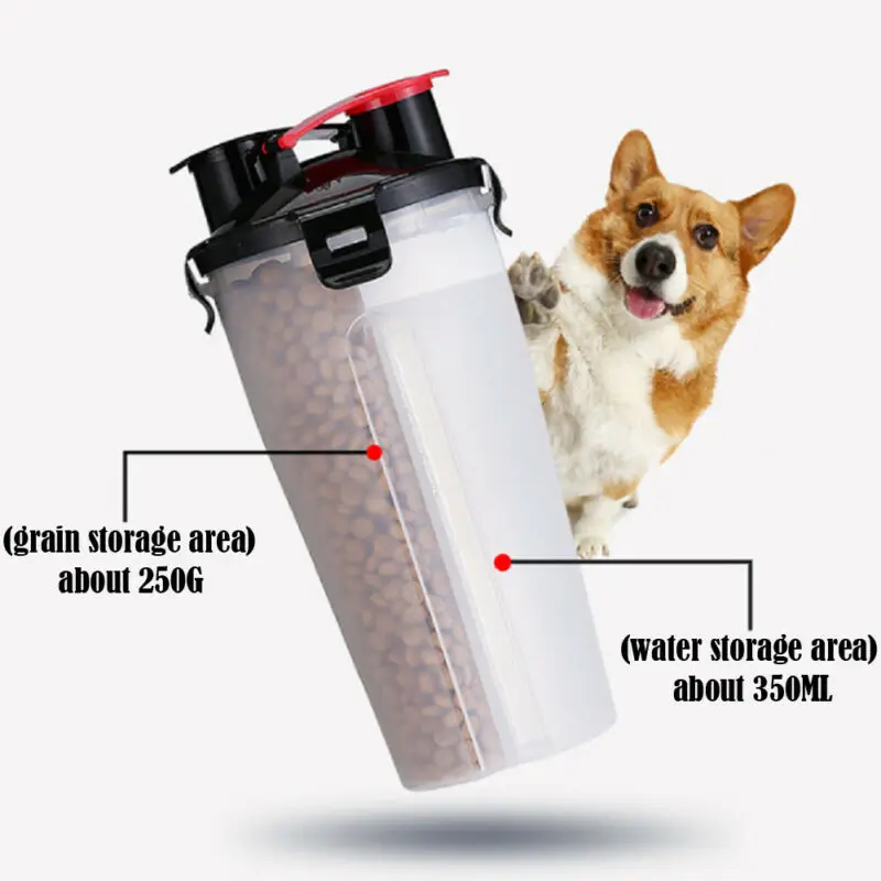 Силиконовая бутылка для воды собак и кошек складная миска двойного назначения