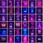 Романтическая 3D лампа в форме сердца, воздушный шар, акриловый светодиодный ночсветильник, декоративная настольная лампа, подарок на день Святого Валентина, любимой жене