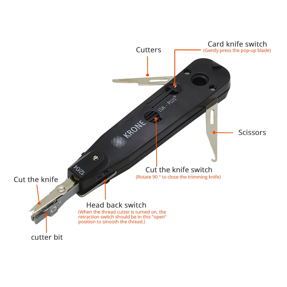 TISHRIC Черный инструмент для кроны RJ45 щипцы Lsa-plus телекоммуникационный телефонный провод кабель RJ11Punch вниз Сети Обжимные Инструменты Комплект для зачистки