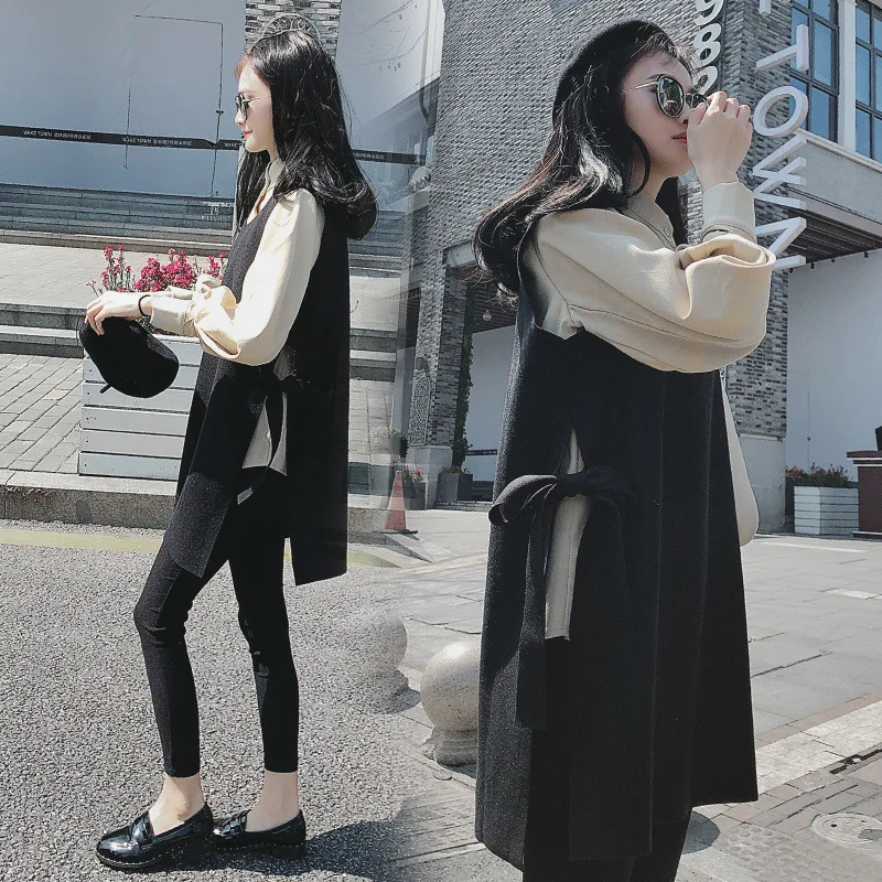 Высококачественное осенне-зимнее женское Повседневное платье-майка с длинными