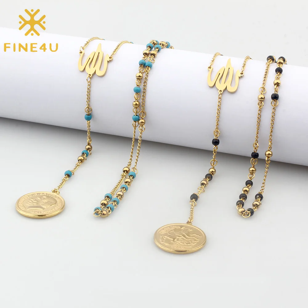 Ожерелье с медалью Джордж В из нержавеющей стали 4 мм | Украшения и аксессуары