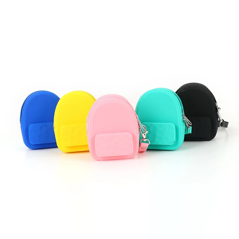 

20PCS / LOT Cute Silica Gel Earphone Backpack Portable Storage Bag Zero Wallet Children Candy Color Key Bag