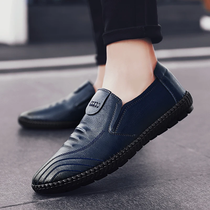 

Men Leather Loafers autumn Breathable Casual Shoes Leather Driving Shoes slip on Designer Loafers fashion Mens Moccasins