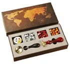 Набор восковых печатей в подарочной коробке, в стиле ретро