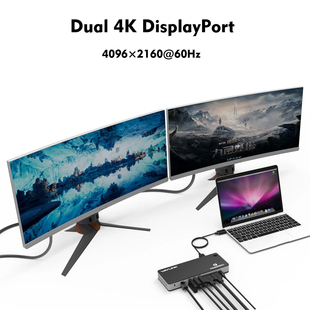 Док станция Wavlink Thunderbolt 3 для двух компьютеров 4K 60 Гц Вт|Док-станции ноутбуков| |