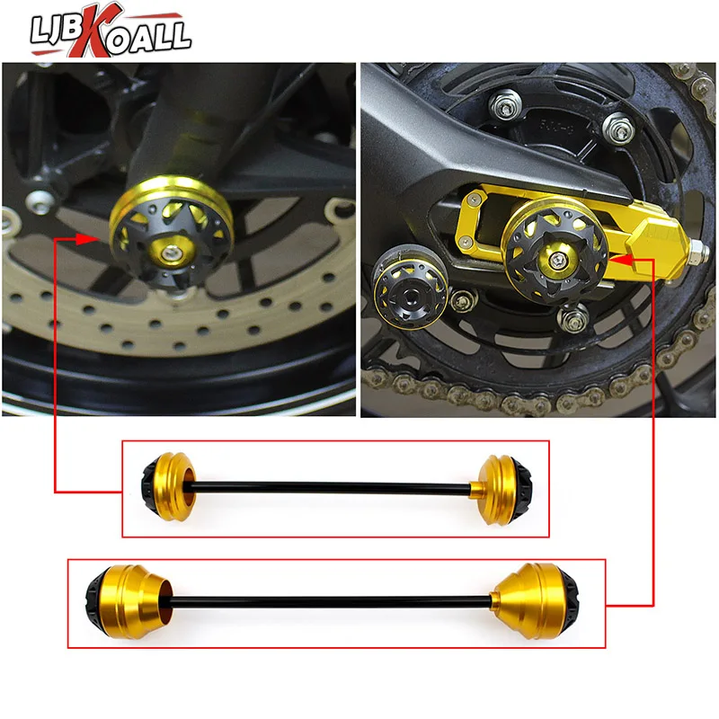 

For Yamaha MT-09 FZ09 MT09 FZ-09 MT FZ 09 2015-2019 Front & Rear CNC Wheel Fork Axle Sliders Cap Crash Protector