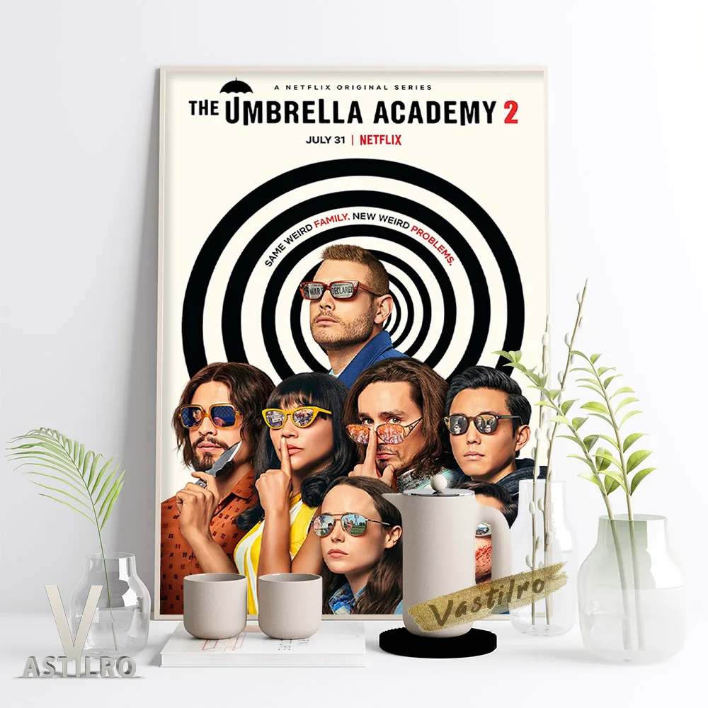 

The Umbrella Academy Movie TV Series Poster Black Umbrella Art Print Wall Picture Superhero Role Kids Bedroom Decor Child Gift